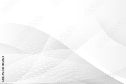 Abstract white halftone and wavy lines technology digital hi tech concept background. Vector illustration