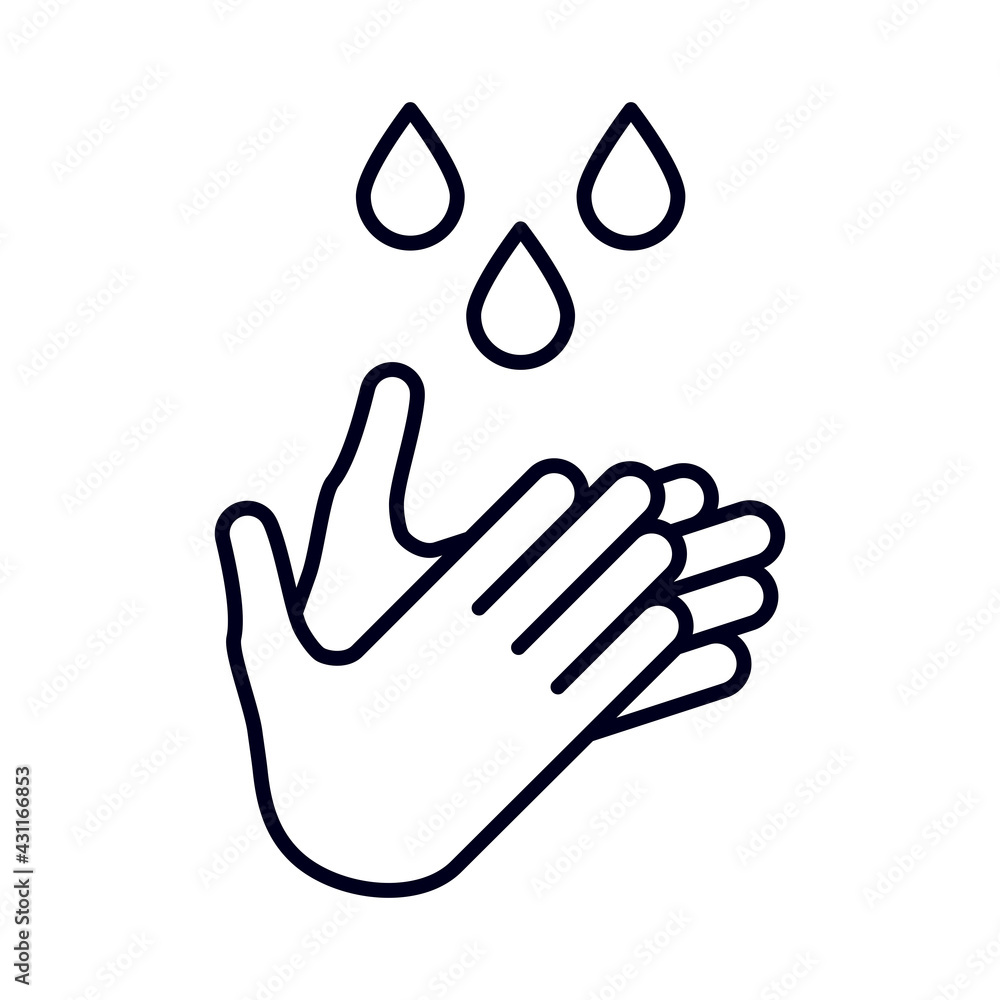 Hand wash flat vector icon, Clean hands line art symbol websites and print Hand wash flat vector icon, Clean hands line art symbol websites and print
