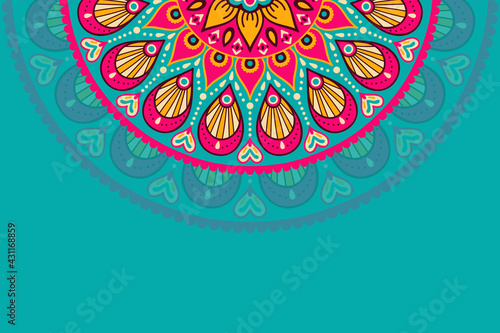 Colorful background with mandala template