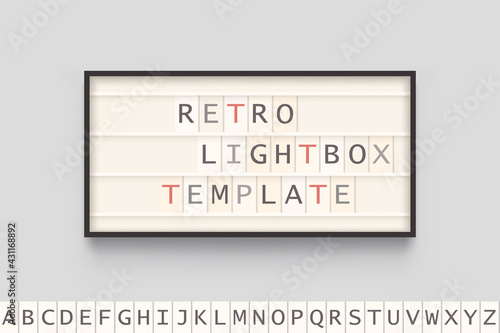 light box with characters on gray back