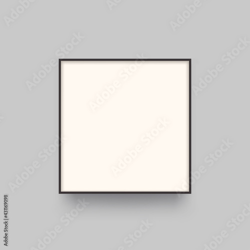 realistic light box front view with shadow