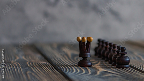 Wooden pieces for strategic chess