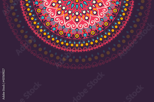 Colorful background with mandala template