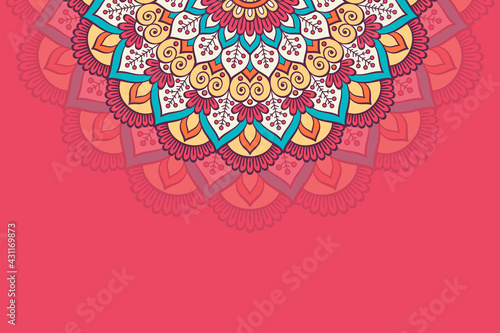 Colorful background with mandala template