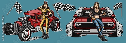 Powerful retro custom racing cars concept