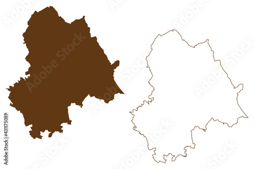 Gifhorn district (Federal Republic of Germany, rural district, State of Lower Saxony) map vector illustration, scribble sketch Gifhorn map