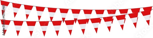 Garlands in the colors of Austria on a white background