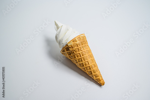 soft serve ice cream isolated on white background