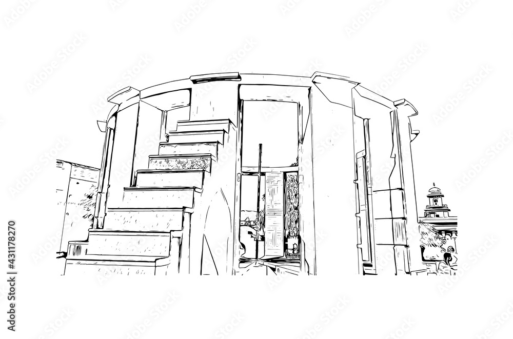 3 Some pictures of Jantar Mantar Astronomical Observatory at Jaipur Rajasthan in Lock Down. vector illustrator