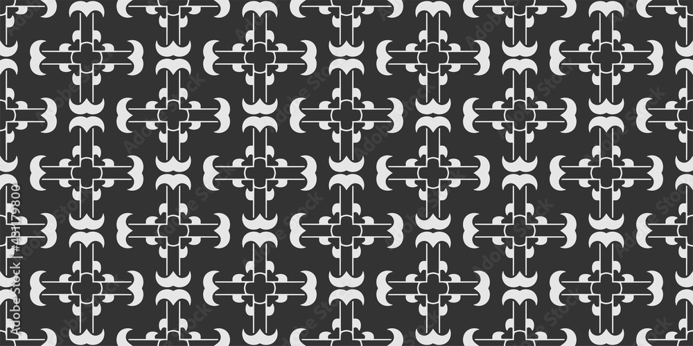 Black and white background pattern with decorative ornament, wallpaper. Seamless pattern, texture. Vector graphics Black and white background pattern with decorative ornament, wallpaper. Seamless pattern, texture. Vector graphics