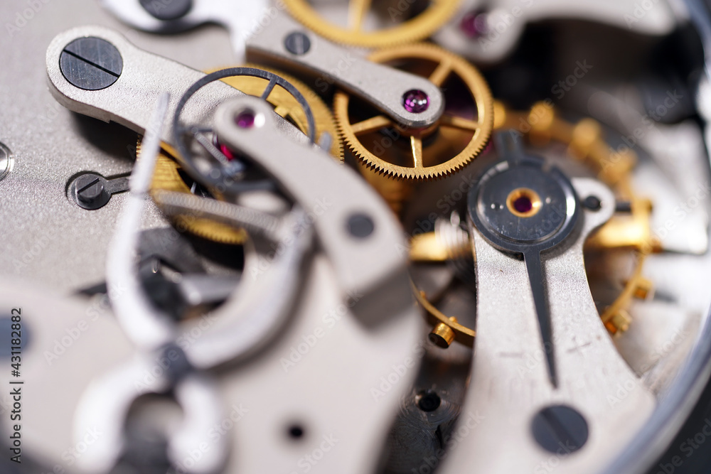 Clockwork, clockwork, complex mechanism, spring mechanism, welloiled