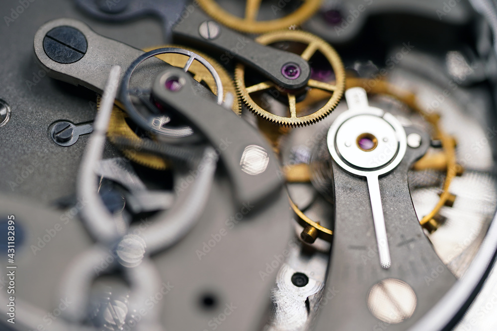 Clockwork, clockwork, complex mechanism, spring mechanism, welloiled