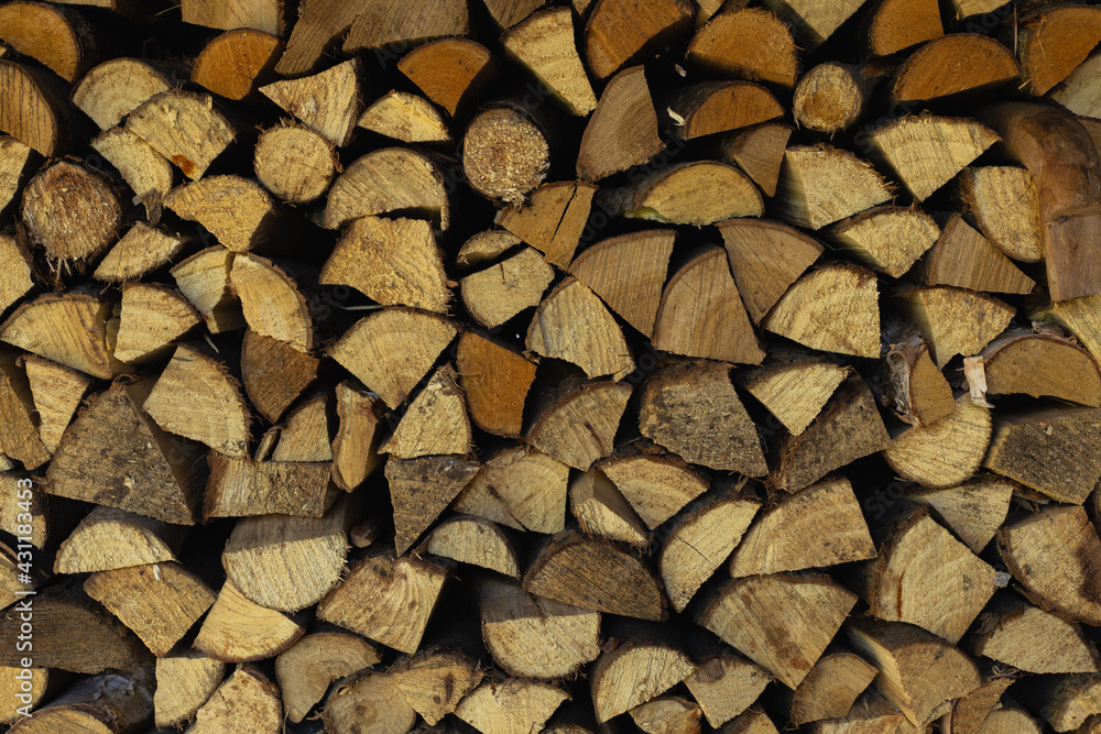 Stacked chopped firewood Stacked chopped firewood