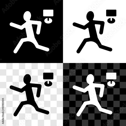 Set Murder icon isolated on black and white, transparent background. Body, bleeding, corpse, bleeding icon. Concept of crime scene. Vector