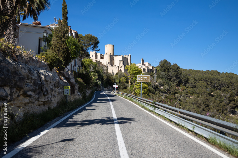 Road to the castle of Castellet, Catalonia, Spain