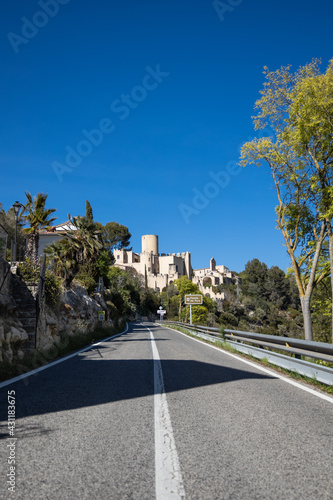 Road to the castle of Castellet, Catalonia, Spain