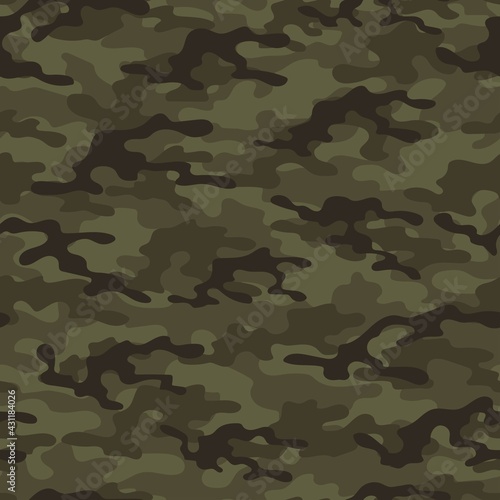  military green camouflage. vector seamless print. army camouflage for clothing or printing