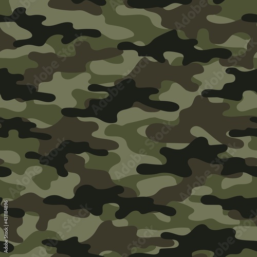 military green camouflage. vector seamless print. army camouflage for clothing or printing
