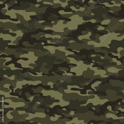 military green camouflage. vector seamless print. army camouflage for clothing or printing