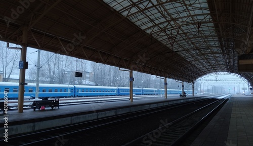the train and snow depressive atmosphere 