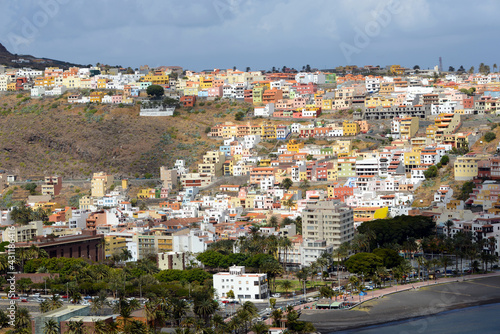 colorful houses in San Sebastian, the capital of La Gomera photo