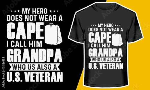 My hero does not wear a cape I call him grandpa,  personalized grandpa t shirts,  grandpa and grandson shirts, 