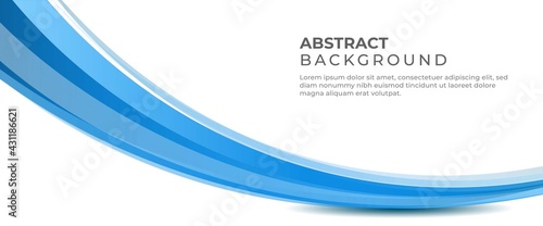 Modern Business banner template design. Abstract blue wavy, wave, flow shape illustration with space for the text. Editable vector design isolated.