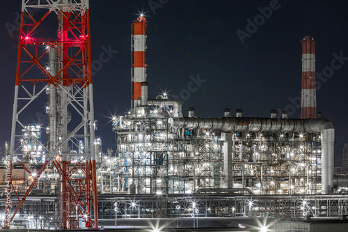 石油化学工場の夜景