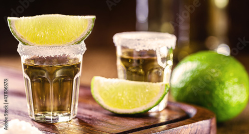 several tequila glasses, the most consumed drink in mexico