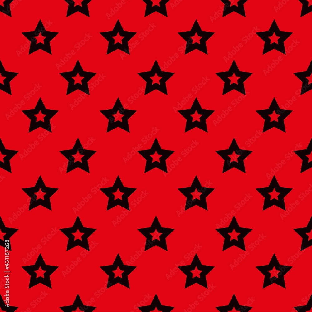 red star print, vector seamless pattern for clothing or print