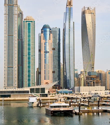 Photography architectural landscape of big city dubai