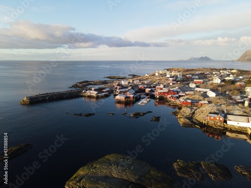 Aerial view of A i Lofoten, Lofoten Islands, north Norway