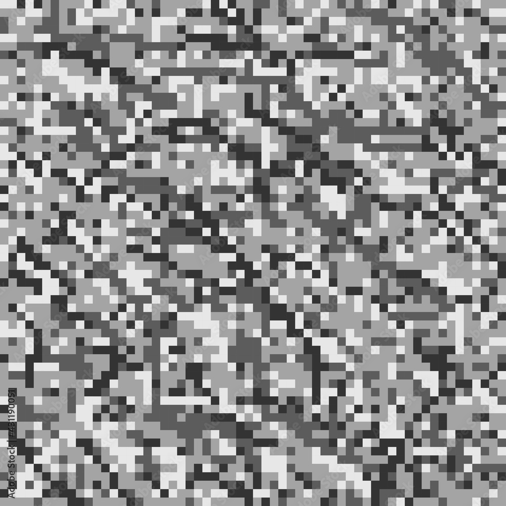 Fototapeta premium pixel military grey camouflage, seamless garment print or print