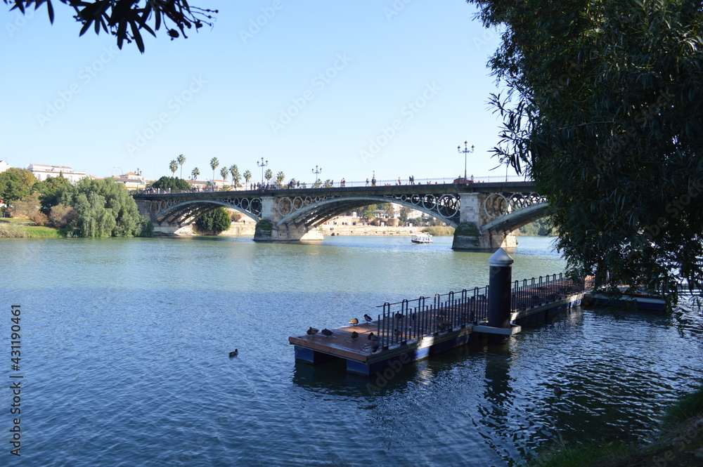 Bridge over the river Guadalquivir as seen from Triana, Seville