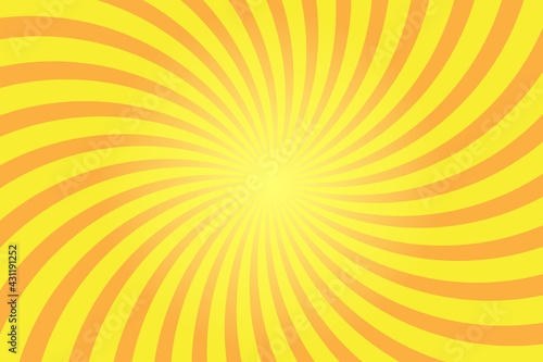 Abstract yellow background with sun ray. Summer vector illustration