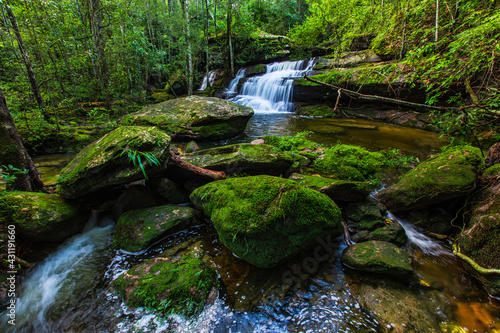 Beautiful waterfall in Phu-Kra-Dueng national park Loei province, ThaiLand.