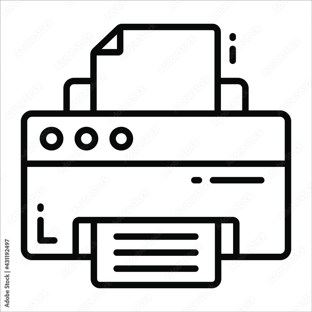 Printer line vector Icon. that can be easily modified or edit Printer line vector Icon. that can be easily modified or edit