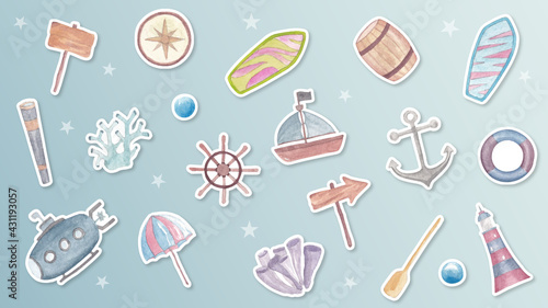 sticker watercolor 