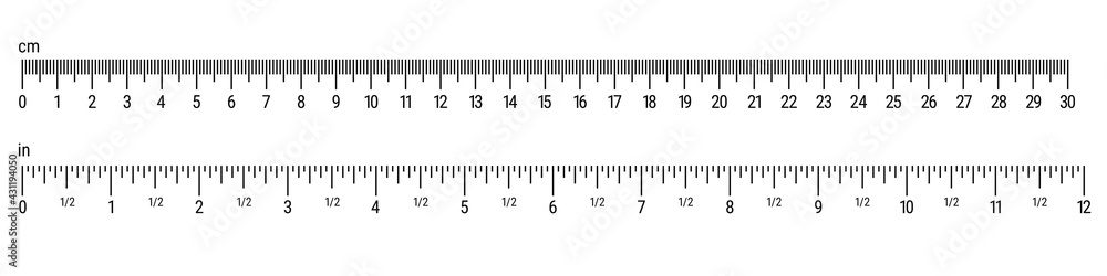 Size indicators with different unit scales. Flat vector illustration ...