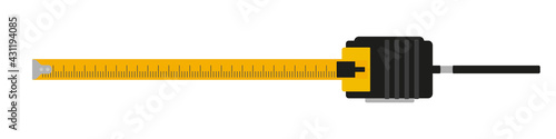 Tape measure icon. Flat vector illustration isolated on white