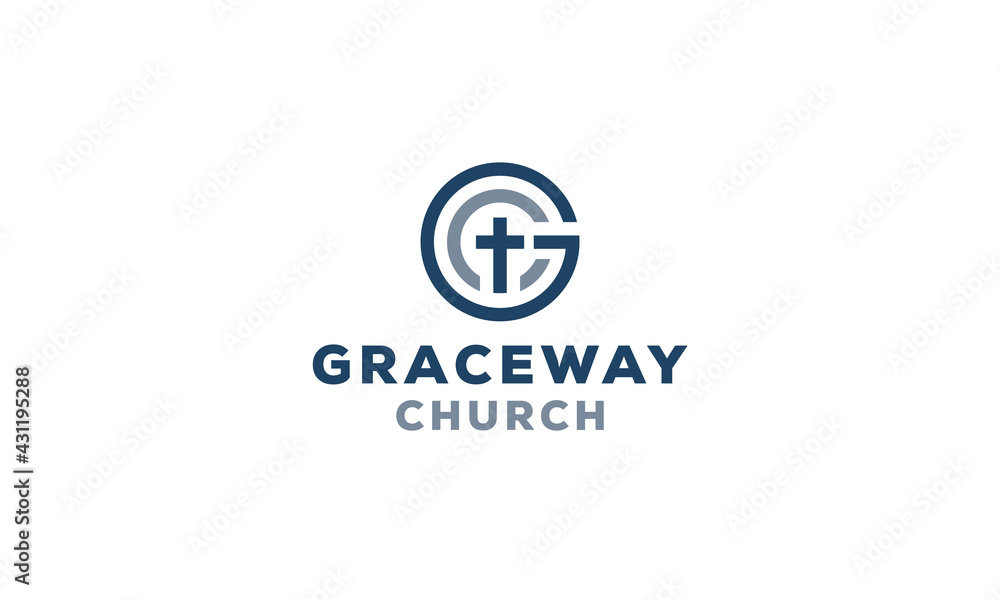 Monogram Letter G With Church Symbol logo vector icon illustration