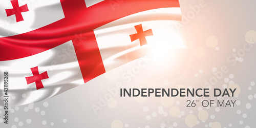 Georgia happy independence day vector banner, greeting card
