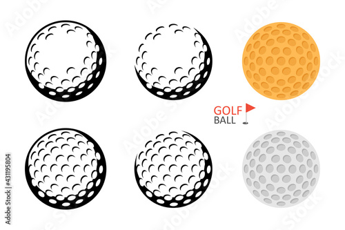 Golf ball. Golfer sports equipment. flat style. isolated on white background