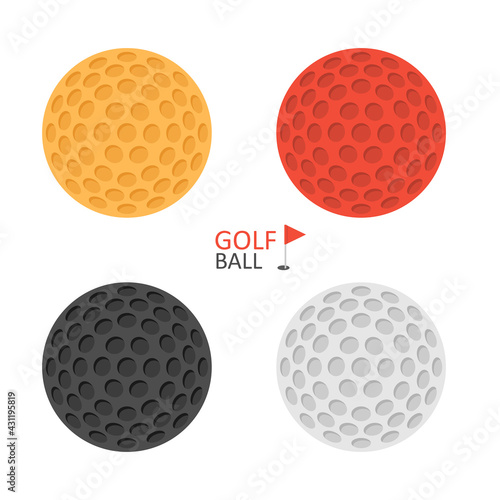 Golf ball. Golfer sports equipment. flat style. isolated on white background