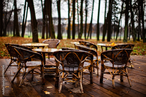 empty chairs in the park