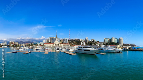 Sochi Marine Station and the yacht pier. © EwaStudio