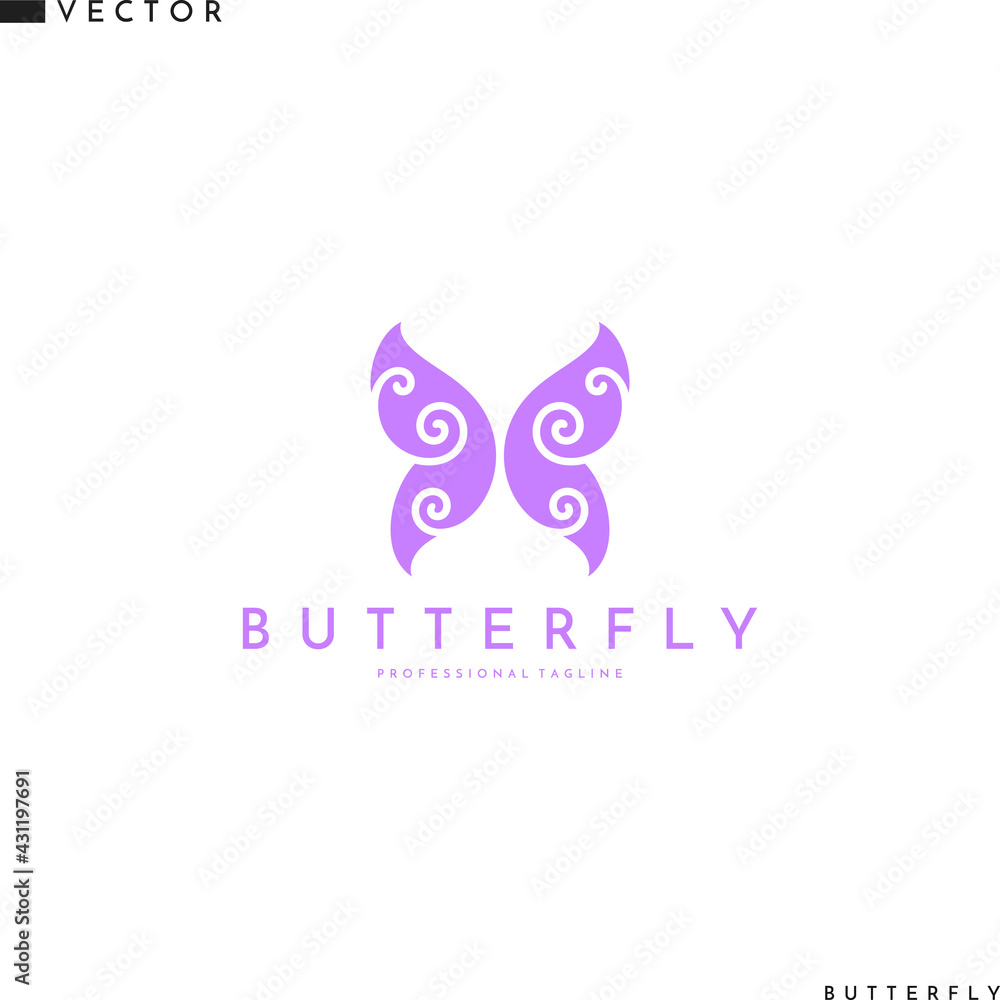 Purple butterfly logo template Purple butterfly logo template