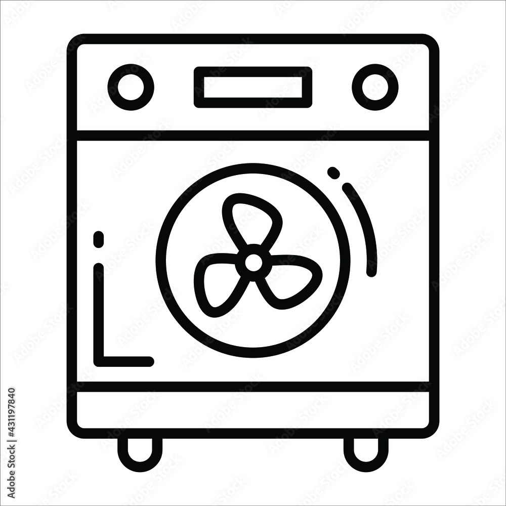Air Cooler line vector Icon. that can be easily modified or edit