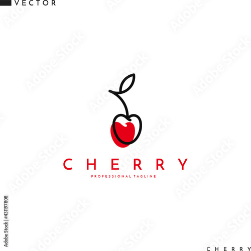 Fresh cherry logo template