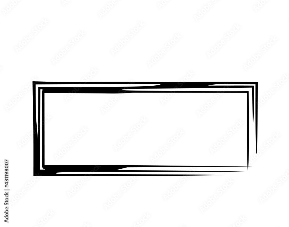 Rectangle grunge frame isolated on white background. Black ink border. Rectangle grunge frame isolated on white background. Black ink border.